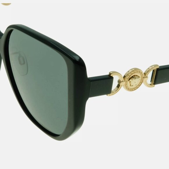 Versace Medusa Women\'s Black Gold Square Sunglasses